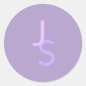 Moderne, sich überschneidende Mit Monogramm Initia Runder Aufkleber (Vorderseite)