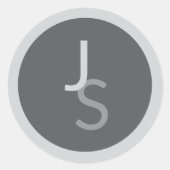 Moderne, sich überschneidende Mit Monogramm Initia Runder Aufkleber (Vorderseite)