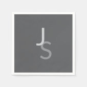 Moderne, sich überschneidende Mit Monogramm Initia Serviette (Vorderseite)