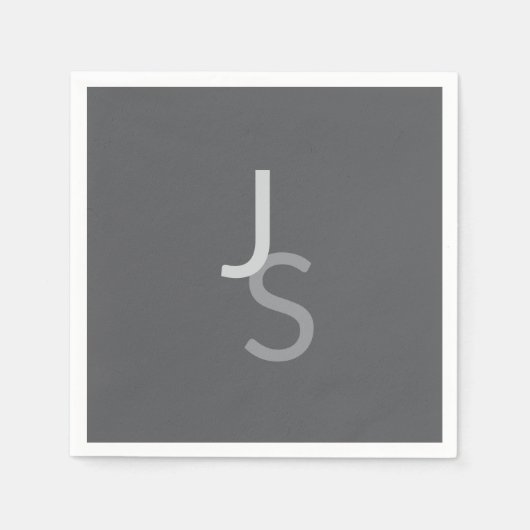 Moderne, sich überschneidende Mit Monogramm Initia Serviette (Vorderseite)