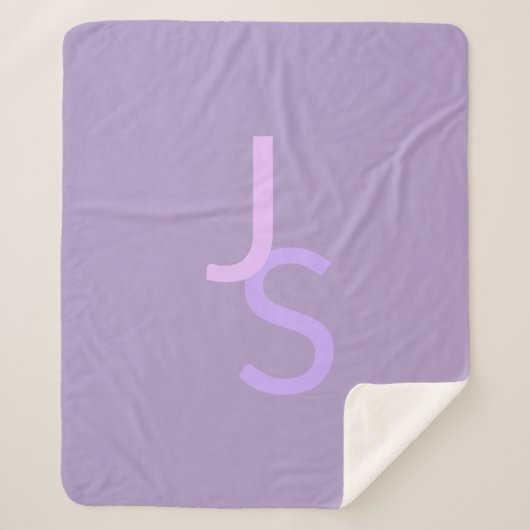 Moderne, sich überschneidende Mit Monogramm Initia Sherpadecke (Vorderseite)