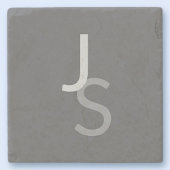 Moderne, sich überschneidende Mit Monogramm Initia Steinuntersetzer
