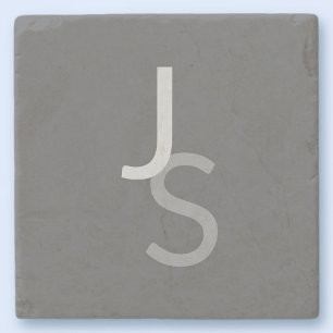 Moderne, sich überschneidende Mit Monogramm Initia Steinuntersetzer