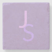 Moderne, sich überschneidende Mit Monogramm Initia Steinuntersetzer (Vorderseite)