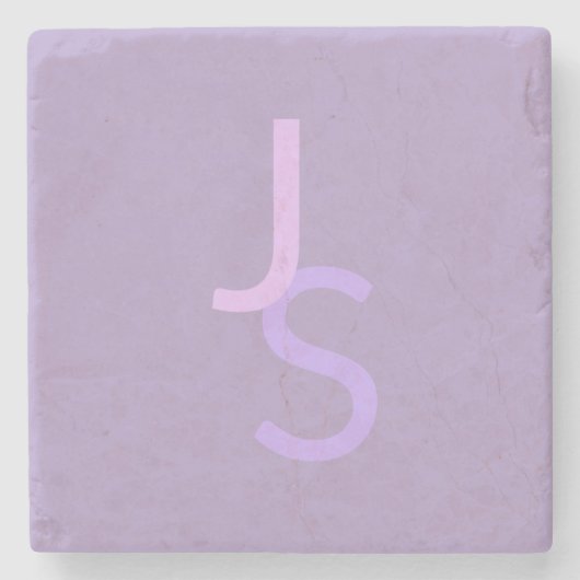 Moderne, sich überschneidende Mit Monogramm Initia Steinuntersetzer (Vorderseite)