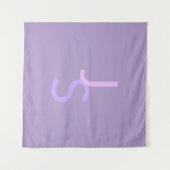 Moderne, sich überschneidende Mit Monogramm Initia Wandteppich (Vorderseite (Horizontal))