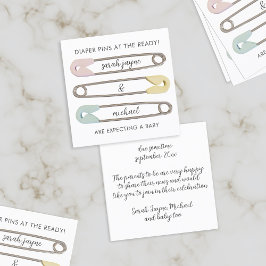 Moderne Sicherheits-Buttone Schwangerschaftsankünd Quadratische Visitenkarte