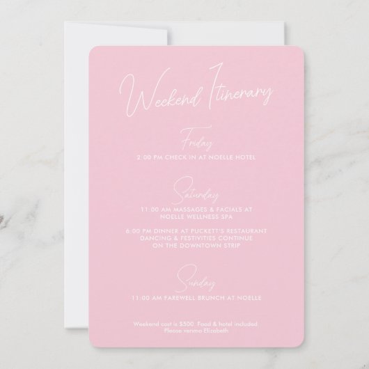 Moderne Sie bindet den Junggeselinnen-Abschied des Einladung (Rückseite)