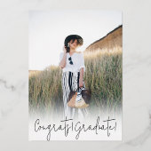 Moderne Sie machte es schwarz chic Foto Abschluss Folieneinladung (Rückseite)