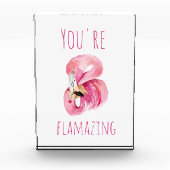 Moderne Sie sind fantastisch Schönheit pink Flamin Fotoblock (Vorderseite)