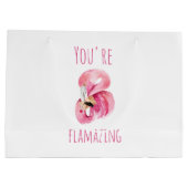 Moderne Sie sind fantastisch Schönheit pink Flamin Große Geschenktüte (Rückseite)