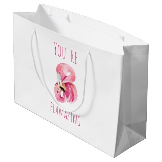 Moderne Sie sind fantastisch Schönheit pink Flamin Große Geschenktüte (Rückseite Schrägansicht)