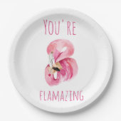 Moderne Sie sind fantastisch Schönheit pink Flamin Pappteller (Vorderseite)