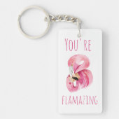 Moderne Sie sind fantastisch Schönheit pink Flamin Schlüsselanhänger (Vorderseite)