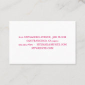 Moderne Sie sind fantastisch Schönheit pink Flamin Visitenkarte (Rückseite)