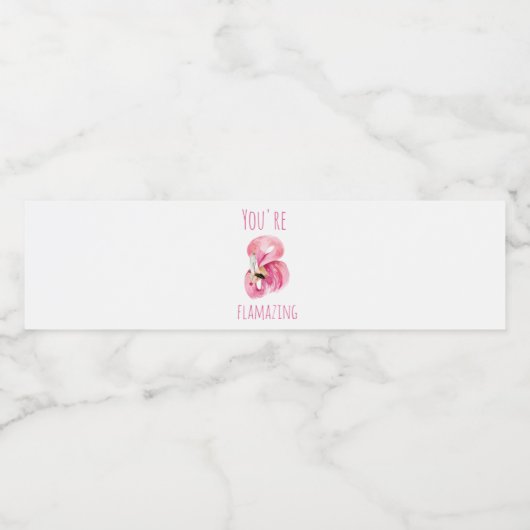 Moderne Sie sind fantastisch Schönheit pink Flamin Wasserflaschenetikett (Einzelnes Label)