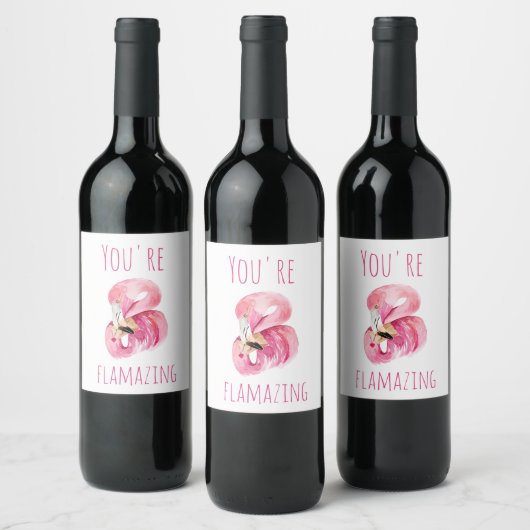Moderne Sie sind fantastisch Schönheit pink Flamin Weinetikett (Flaschen)