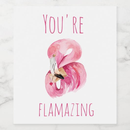 Moderne Sie sind fantastisch Schönheit pink Flamin Weinetikett (Einzelnes Label)