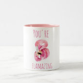 Moderne Sie sind fantastisch Schönheit pink Flamin Zweifarbige Tasse (Mittel)