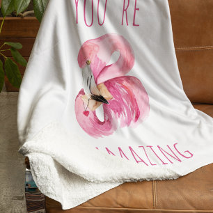 Moderne Sie sind flammende Schönheit Rosa Flamingo Fleecedecke
