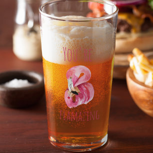 Moderne Sie sind flammende Schönheit Rosa Flamingo Glas