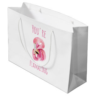 Moderne Sie sind flammende Schönheit Rosa Flamingo Große Geschenktüte