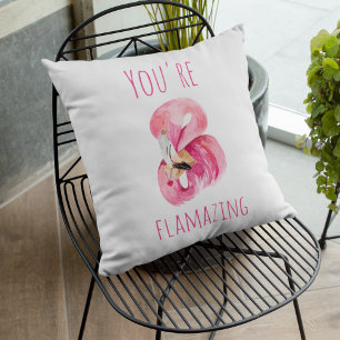 Moderne Sie sind flammende Schönheit Rosa Flamingo Kissen