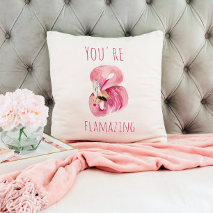 Moderne Sie sind flammende Schönheit Rosa Flamingo Kissen
