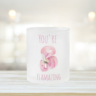 Moderne Sie sind flammende Schönheit Rosa Flamingo Mattglastasse