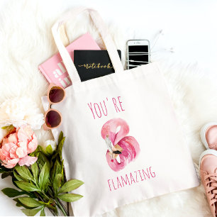 Moderne Sie sind flammende Schönheit Rosa Flamingo Tragetasche