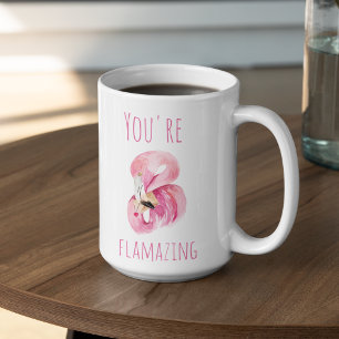 Moderne Sie sind flammende Schönheit Rosa Flamingo Zweifarbige Tasse