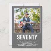 Moderne siebzigste Geburtstagsparty im Foto Einladung (Vorderseite)
