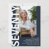 Moderne siebzigste Geburtstagsparty im Foto Einladung (Vorderseite)