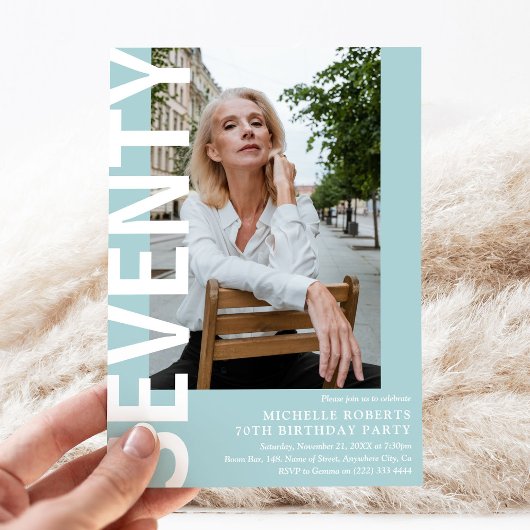 Moderne siebzigste Geburtstagsparty im Foto Einladung