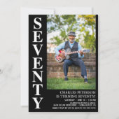 Moderne siebzigste Geburtstagsparty im Foto Einladung (Vorderseite)