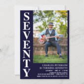 Moderne siebzigste Geburtstagsparty im Foto Einladung (Vorderseite)