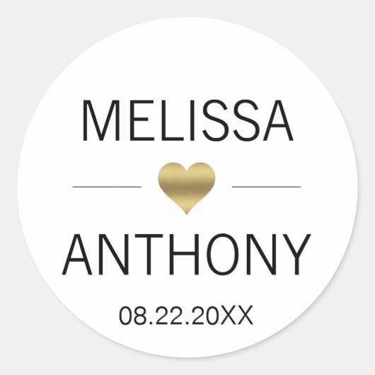 Moderne Siegel für das Goldherz Runder Aufkleber (Vorderseite)