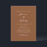 Moderne Siena Brown Script Hochzeit in einer UAWG Einladung<br><div class="desc">Minimalistisches,  modernes Siena Brown Script Wedding Einladung mit UAWG Online Website</div>