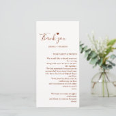 Moderne Siena Minimalistische Speisekarte + Danke (Stehend Vorderseite)