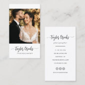 Moderne Signatur Eleganter Script-Fotograf Visitenkarte (Vorne/Hinten)