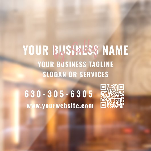 Moderne Signatur Minimalistischer QR-Code Fensteraufkleber (Blatt 2)