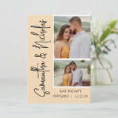 Moderne Signatur Save the Date (Stehend Vorderseite)