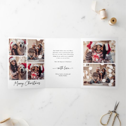 Moderne Signatur | Schwarzweiß-Foto Dreifach Gefaltete Urlaubskarte (Innenseite)