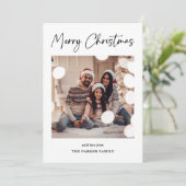 Moderne Signatur | Schwarzweiß-Foto Feiertagskarte (Stehend Vorderseite)