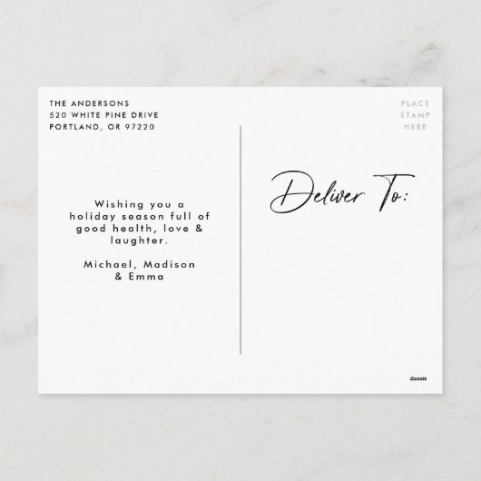 Moderne Signatur Script Frohe Weihnachten Foto (Rückseite)