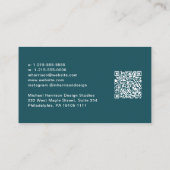 Moderne Signatur Script QR Code Beruflich grün Visitenkarte (Rückseite)
