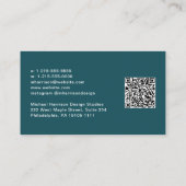 Moderne Signatur Script QR Code Beruflich grün Visitenkarte (Rückseite)