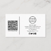 Moderne Signatur Script QR Code Soziales Visitenkarte (Rückseite)