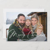 Moderne Signatur Script Weihnachten Rotes Foto (Vorderseite)