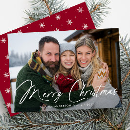 Moderne Signatur Script Weihnachten Rotes Foto